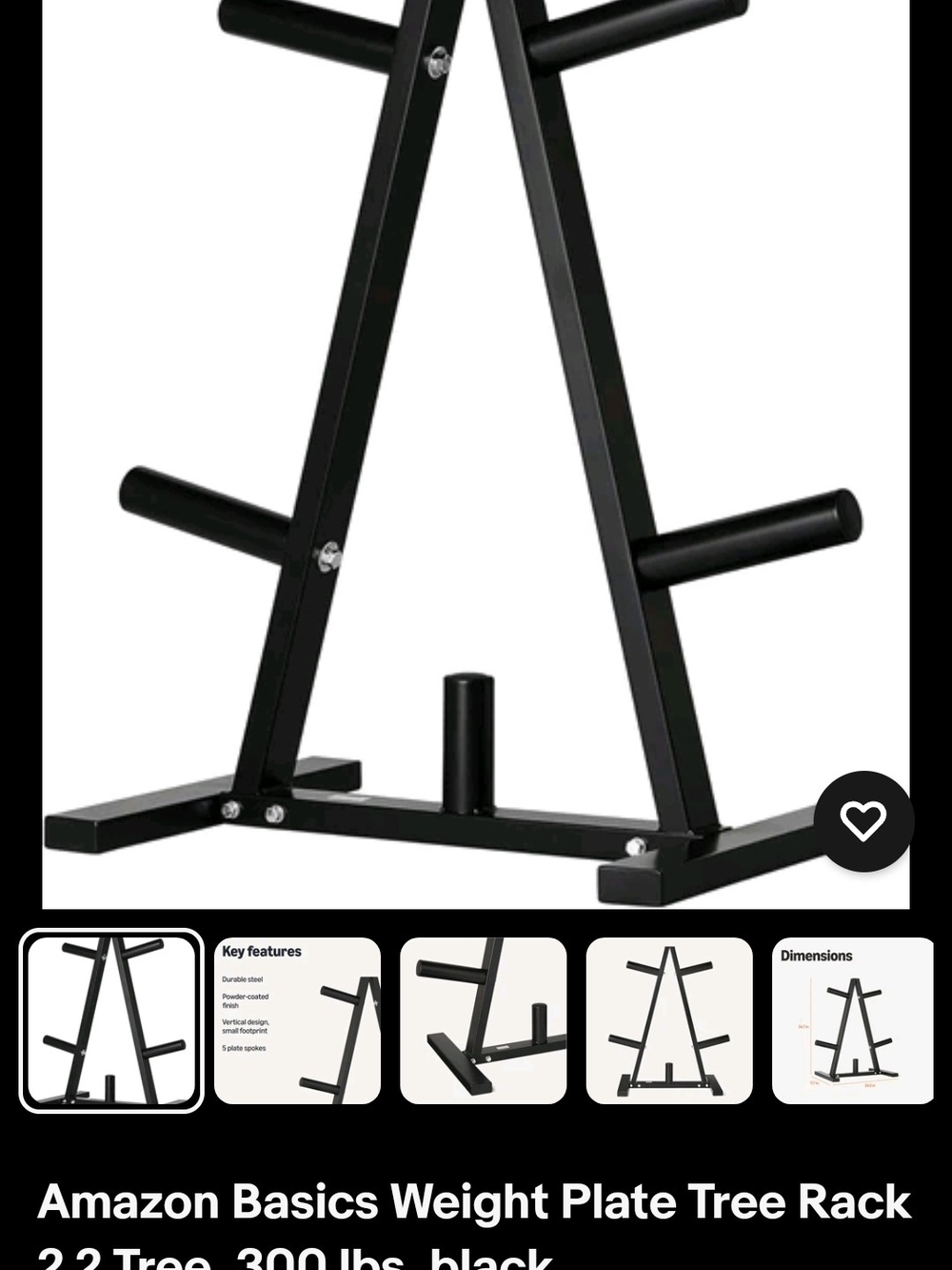 Black Weight Plate Tree Rack